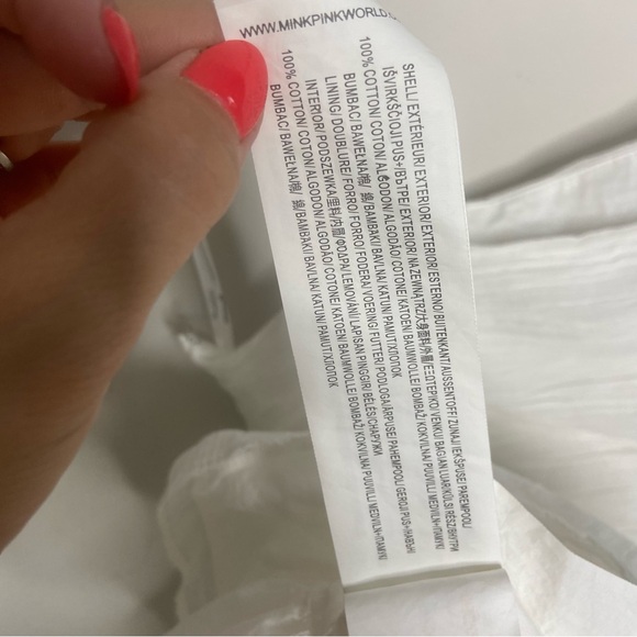 NWOT MINK PINK Ruched White Mini Dress | XS - Picture 8 of 9